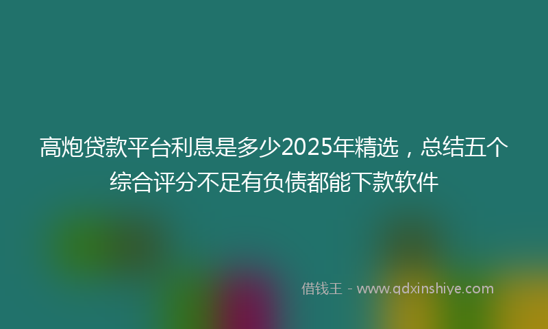 高炮贷款平台利息是多少2025年精选，总结五个综合评分不足有负债都能下款软件