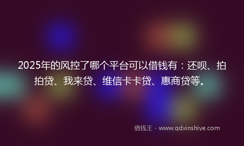 2025年的风控了哪个平台可以借钱有：还呗、拍拍贷、我来贷、维信卡卡贷、惠商贷等。