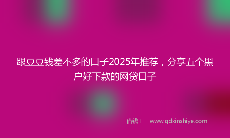 跟豆豆钱差不多的口子2025年推荐，分享五个黑户好下款的网贷口子