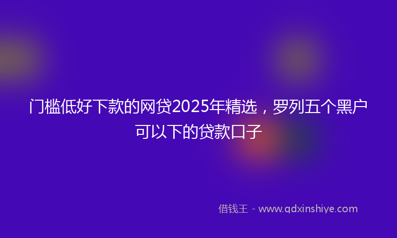 门槛低好下款的网贷2025年精选，罗列五个黑户可以下的贷款口子