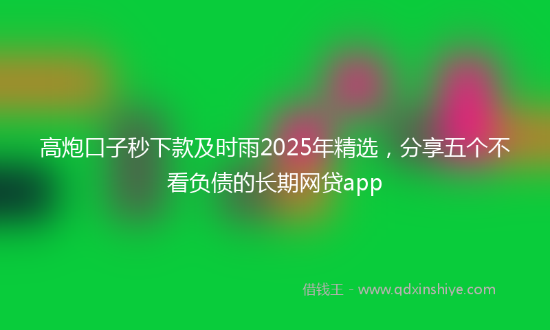 高炮口子秒下款及时雨2025年精选，分享五个不看负债的长期网贷app