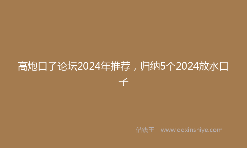 高炮口子论坛2024年推荐，归纳5个2024放水口子