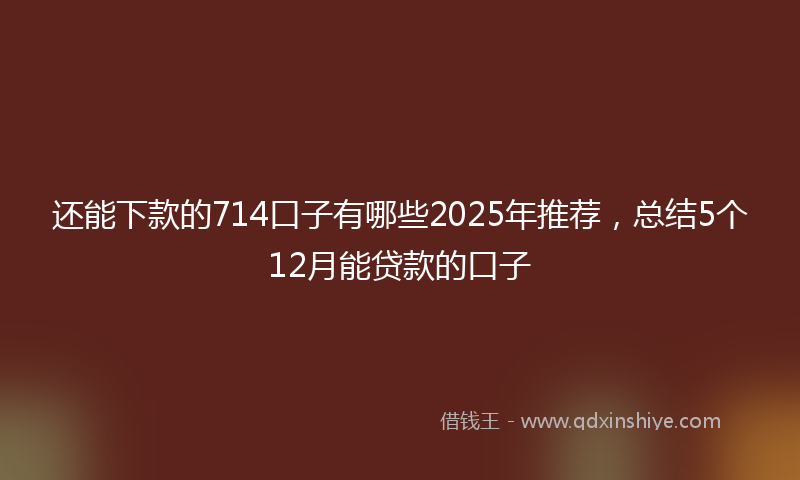 还能下款的714口子有哪些2025年推荐，总结5个12月能贷款的口子