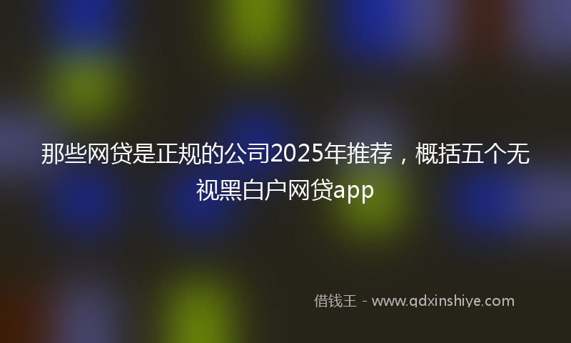 那些网贷是正规的公司2025年推荐，概括五个无视黑白户网贷app