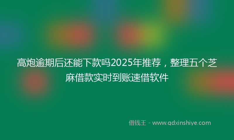 高炮逾期后还能下款吗2025年推荐，整理五个芝麻借款实时到账速借软件