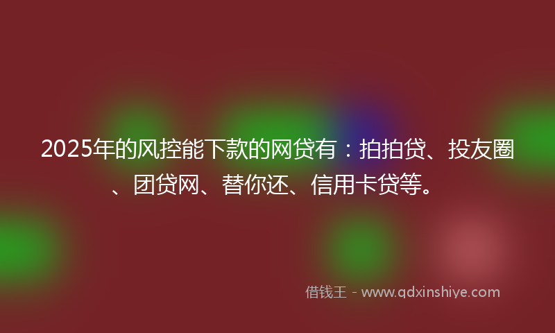 2025年的风控能下款的网贷有：拍拍贷、投友圈、团贷网、替你还、信用卡贷等。