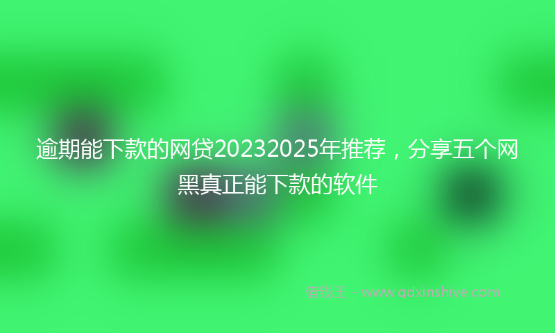 逾期能下款的网贷20232025年推荐，分享五个网黑真正能下款的软件