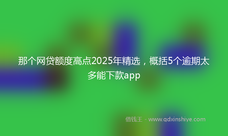 那个网贷额度高点2025年精选，概括5个逾期太多能下款app