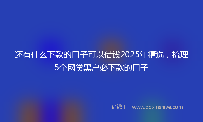 还有什么下款的口子可以借钱2025年精选，梳理5个网贷黑户必下款的口子
