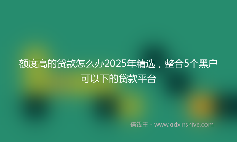 额度高的贷款怎么办2025年精选，整合5个黑户可以下的贷款平台