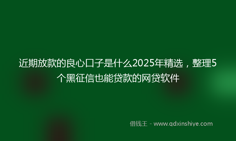 近期放款的良心口子是什么2025年精选，整理5个黑征信也能贷款的网贷软件