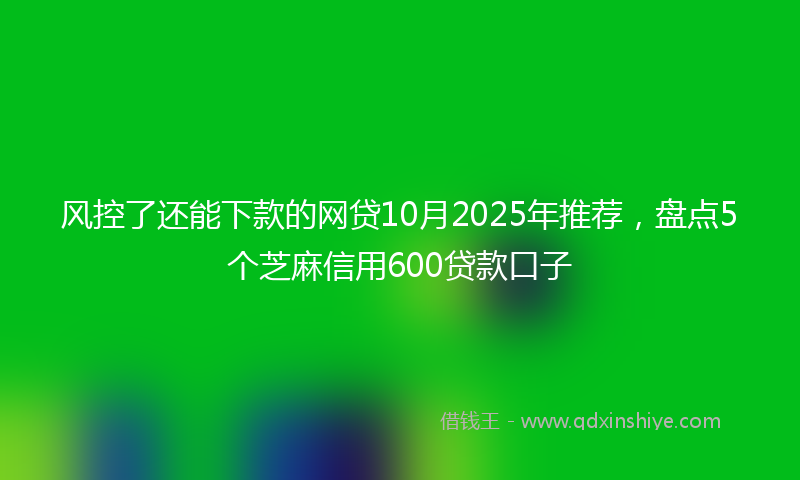 风控了还能下款的网贷10月2025年推荐，盘点5个芝麻信用600贷款口子
