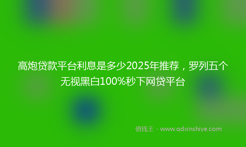 高炮贷款平台利息是多少2025年推荐，罗列五个无视黑白100%秒下网贷平台