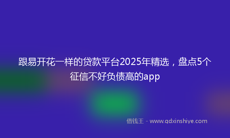 跟易开花一样的贷款平台2025年精选，盘点5个征信不好负债高的app