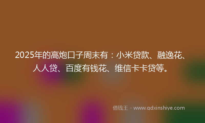 2025年的高炮口子周末有：小米贷款、融逸花、人人贷、百度有钱花、维信卡卡贷等。