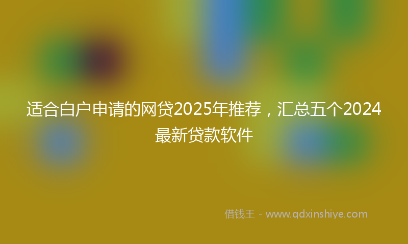 适合白户申请的网贷2025年推荐，汇总五个2024最新贷款软件
