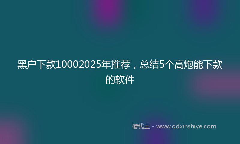 黑户下款10002025年推荐，总结5个高炮能下款的软件