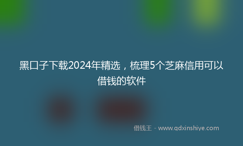 黑口子下载2024年精选，梳理5个芝麻信用可以借钱的软件