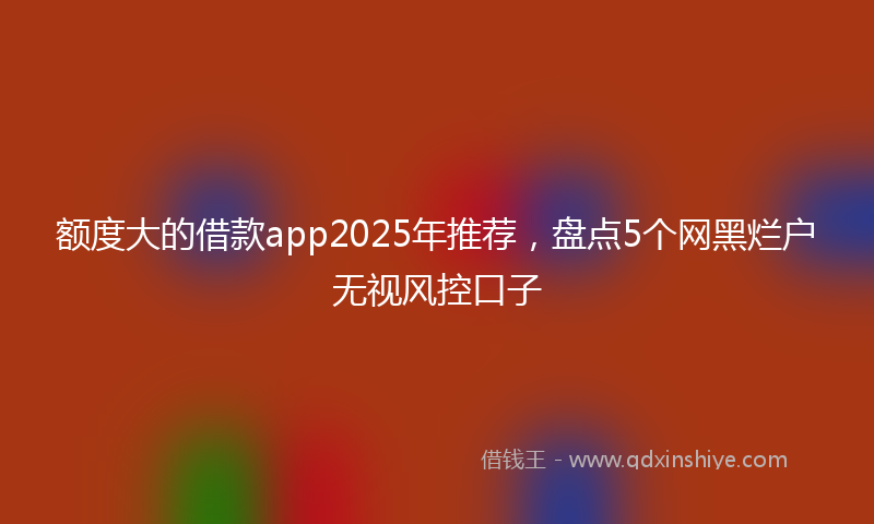 额度大的借款app2025年推荐，盘点5个网黑烂户无视风控口子