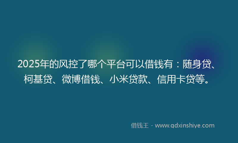 2025年的风控了哪个平台可以借钱有：随身贷、柯基贷、微博借钱、小米贷款、信用卡贷等。