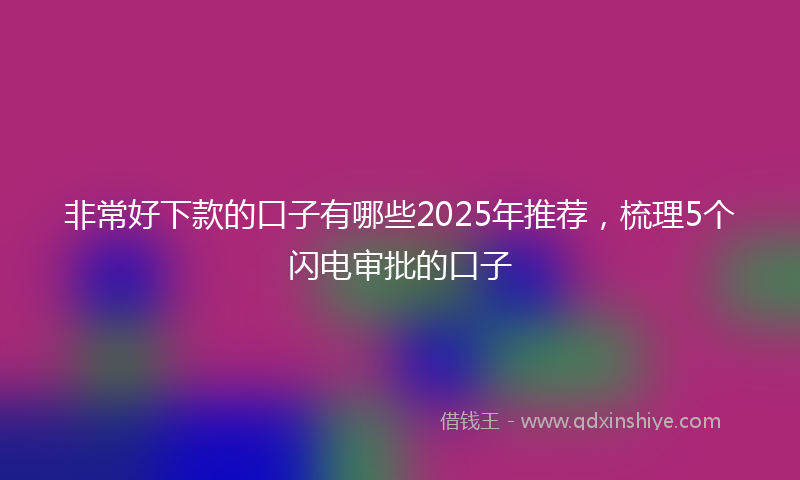 非常好下款的口子有哪些2025年推荐，梳理5个闪电审批的口子