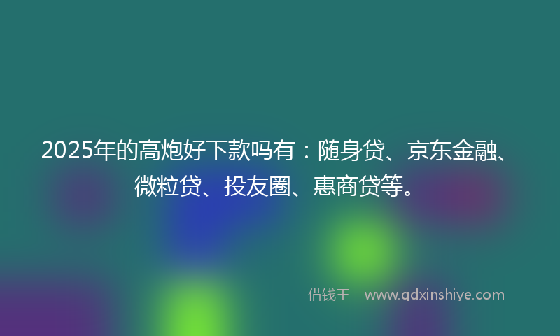 2025年的高炮好下款吗有：随身贷、京东金融、微粒贷、投友圈、惠商贷等。