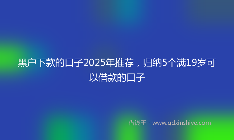 黑户下款的口子2025年推荐，归纳5个满19岁可以借款的口子