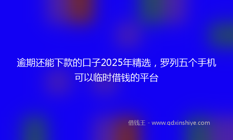 逾期还能下款的口子2025年精选，罗列五个手机可以临时借钱的平台
