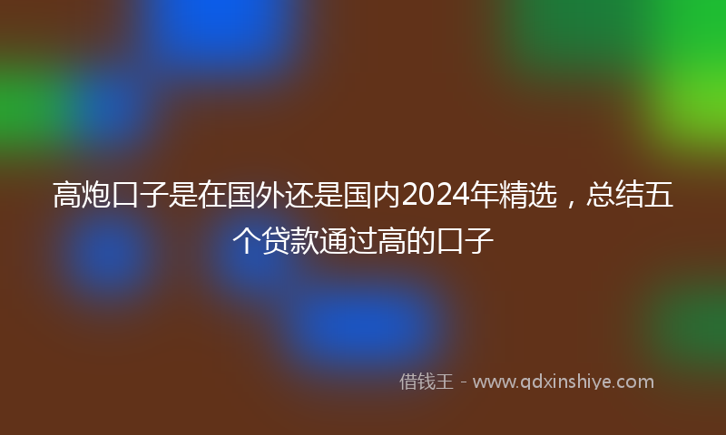 高炮口子是在国外还是国内2024年精选，总结五个贷款通过高的口子