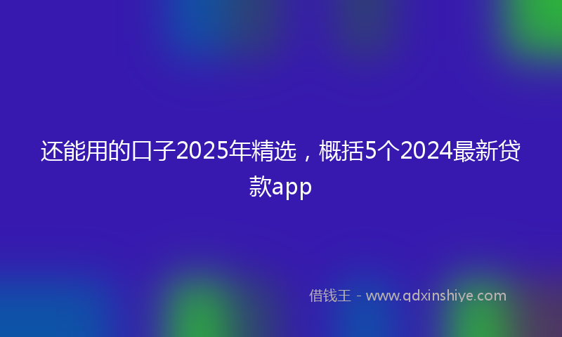 还能用的口子2025年精选，概括5个2024最新贷款app