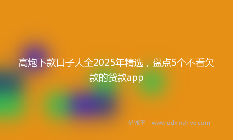 高炮下款口子大全2025年精选，盘点5个不看欠款的贷款app