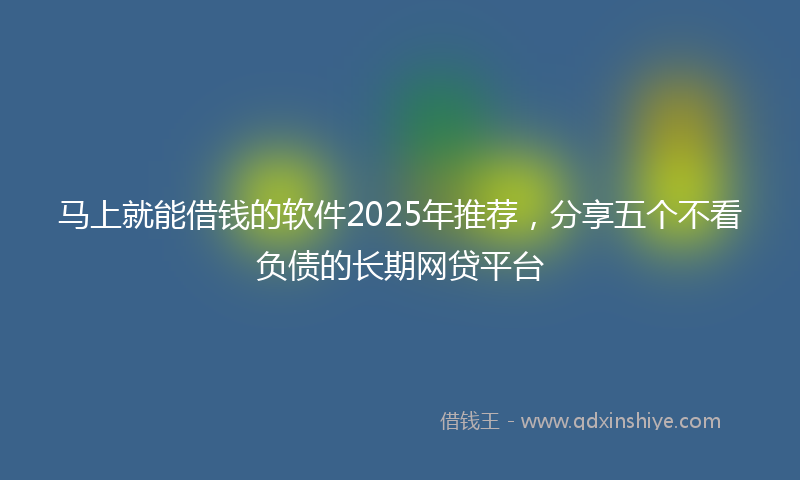 马上就能借钱的软件2025年推荐，分享五个不看负债的长期网贷平台
