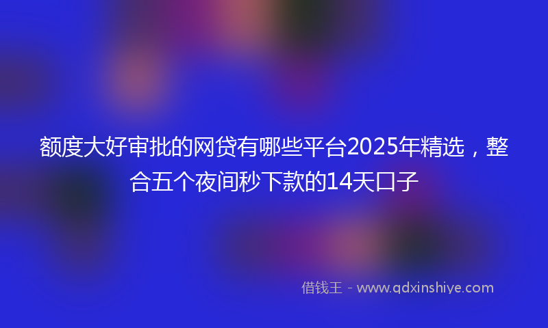 额度大好审批的网贷有哪些平台2025年精选，整合五个夜间秒下款的14天口子