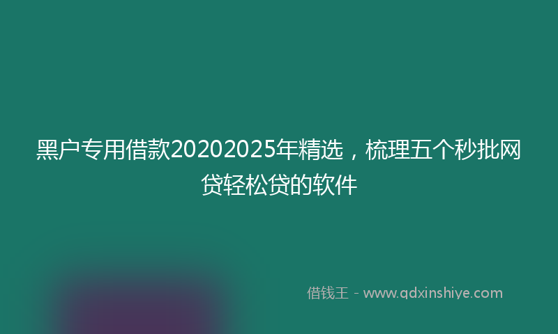 黑户专用借款20202025年精选，梳理五个秒批网贷轻松贷的软件