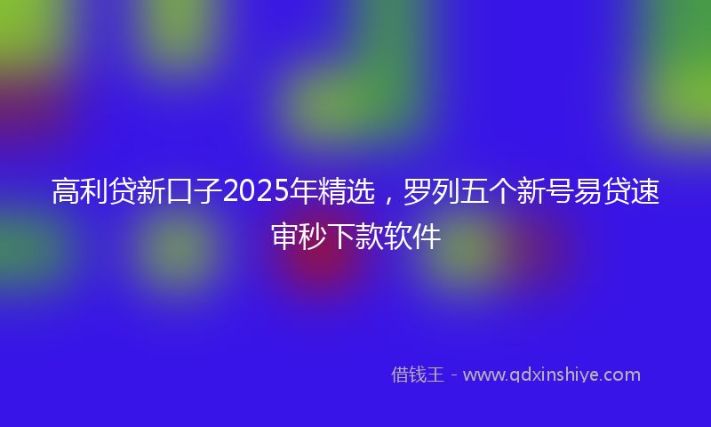 高利贷新口子2025年精选，罗列五个新号易贷速审秒下款软件