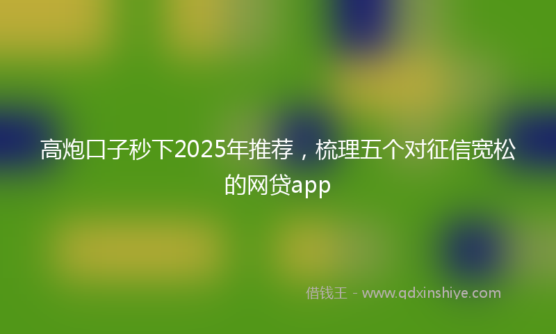 高炮口子秒下2025年推荐，梳理五个对征信宽松的网贷app