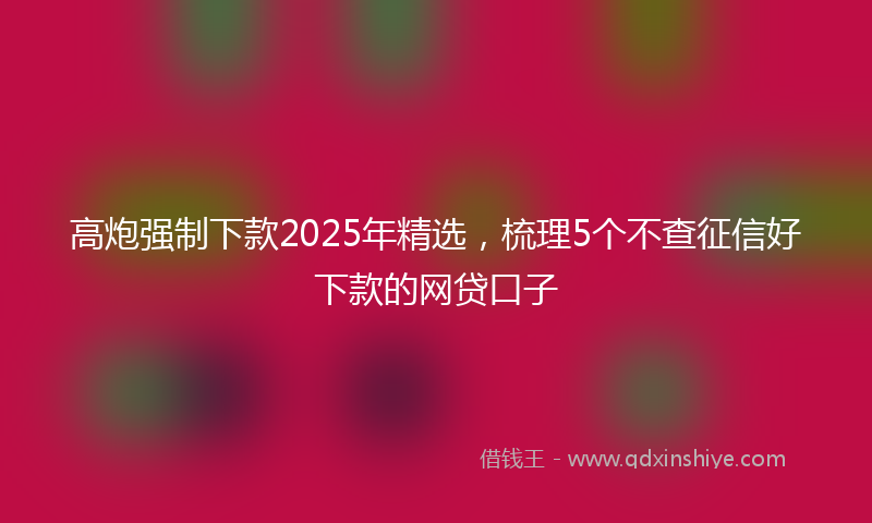 高炮强制下款2025年精选，梳理5个不查征信好下款的网贷口子