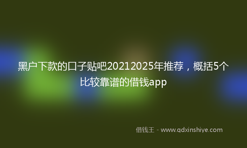 黑户下款的口子贴吧20212025年推荐，概括5个比较靠谱的借钱app