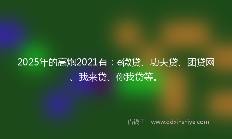 2025年的高炮2021有：e微贷、功夫贷、团贷网、我来贷、你我贷等。