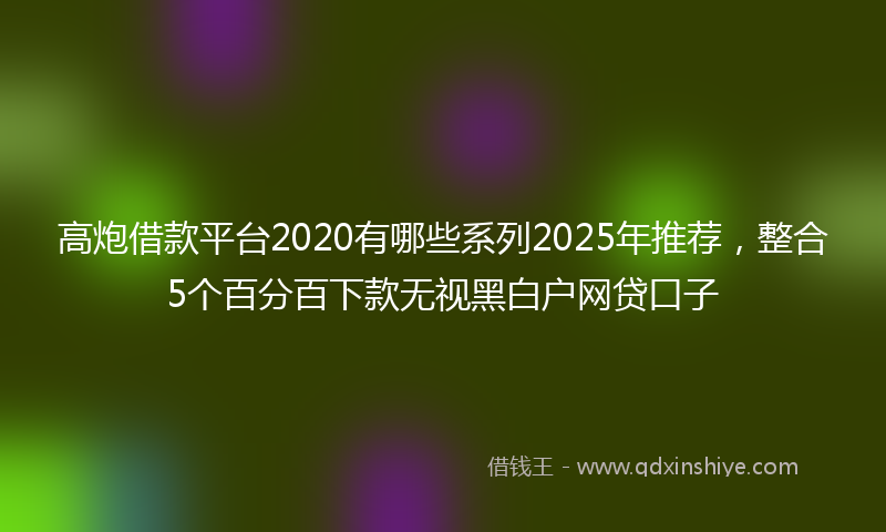高炮借款平台2020有哪些系列2025年推荐，整合5个百分百下款无视黑白户网贷口子