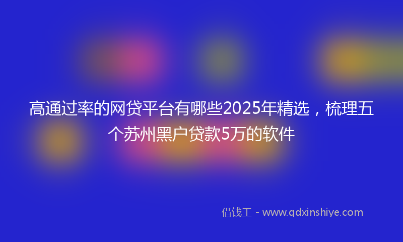 高通过率的网贷平台有哪些2025年精选，梳理五个苏州黑户贷款5万的软件