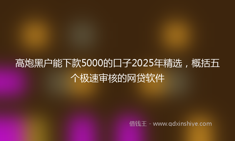 高炮黑户能下款5000的口子2025年精选，概括五个极速审核的网贷软件