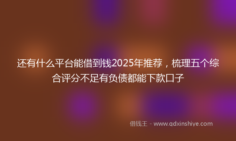 还有什么平台能借到钱2025年推荐，梳理五个综合评分不足有负债都能下款口子