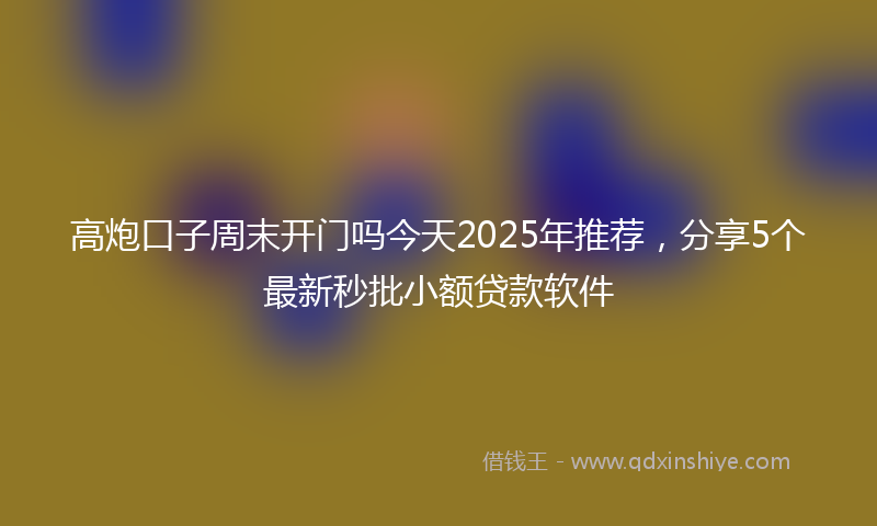 高炮口子周末开门吗今天2025年推荐，分享5个最新秒批小额贷款软件