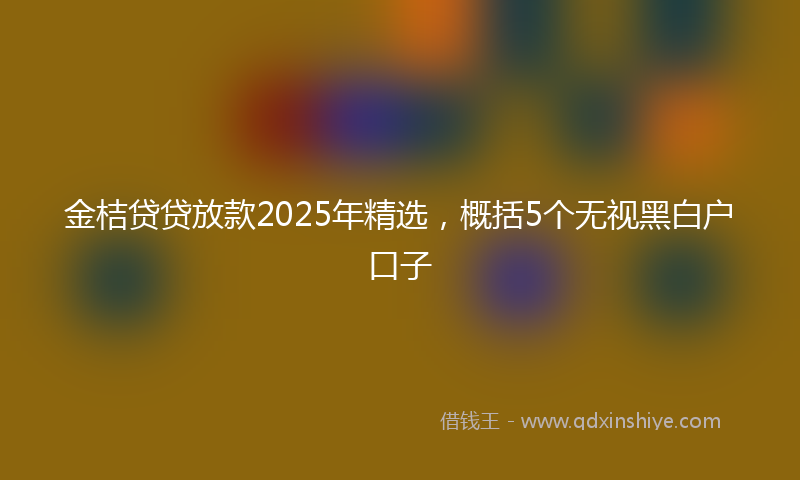 金桔贷贷放款2025年精选，概括5个无视黑白户口子