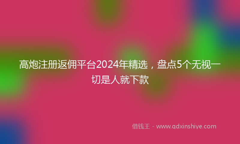 高炮注册返佣平台2024年精选，盘点5个无视一切是人就下款