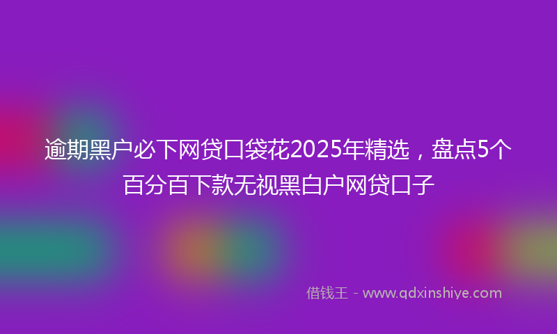 逾期黑户必下网贷口袋花2025年精选，盘点5个百分百下款无视黑白户网贷口子