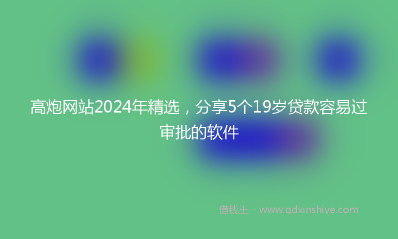 高炮网站2024年精选，分享5个19岁贷款容易过审批的软件