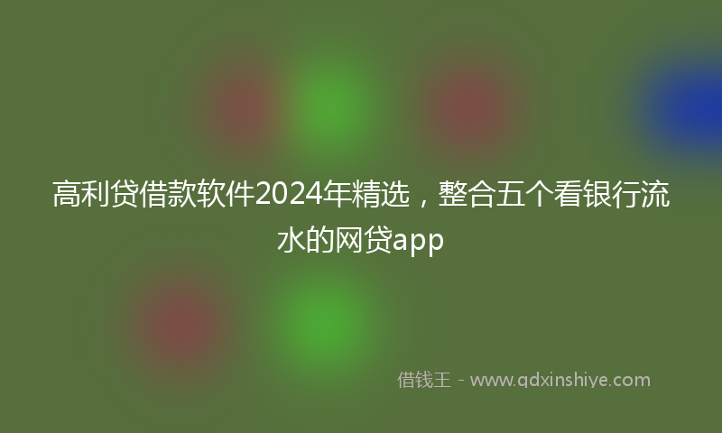 高利贷借款软件2024年精选，整合五个看银行流水的网贷app