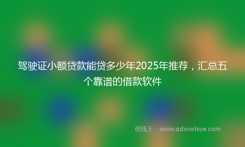 驾驶证小额贷款能贷多少年2025年推荐，汇总五个靠谱的借款软件